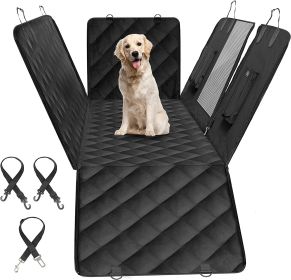 Simple Deluxe Dog Car Seat Cover for Back Seat, 100% Waterproof Pet Seat Protector with Mesh Window, Scratchproof & Nonslip Dog Hammock for Cars