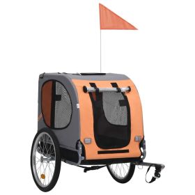 Dog Bike Trailer Orange and Gray