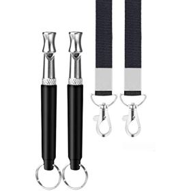 Dog Whistle; 2 Pack Professional Ultrasonic Dog Whistle to Stop Barking; Recall Training; Adjustable Ultrasonic Silent Dog Whistle; with Black Lanyard