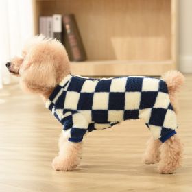 Four Legged Woolen Clothes With Lamb Fleece (Option: Blue-M)