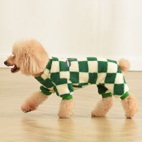 Four Legged Woolen Clothes With Lamb Fleece (Option: Green-M)