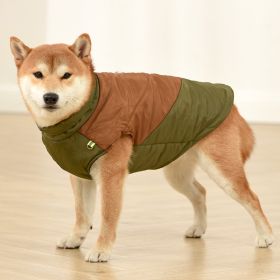 Vest Medium Sized Large Dog Cotton Suit (Option: Khaki-M)