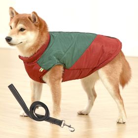 Vest Medium Sized Large Dog Cotton Suit (Option: Green with rope-M)