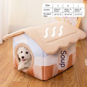 Removable And Washable Semi-surrounded Villa Pet Room (Option: Light Coffee Color-L)