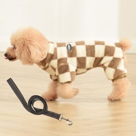 Four Legged Woolen Clothes With Lamb Fleece (Option: Brown with rope-M)