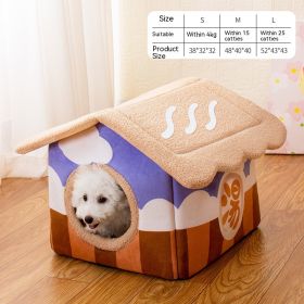 Removable And Washable Semi-surrounded Villa Pet Room (Option: Dark Coffee Color-L)