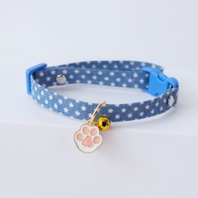 Cat Dog Pet Collar Bell (Option: Cat's Paw Dark Blue-Adjustable)
