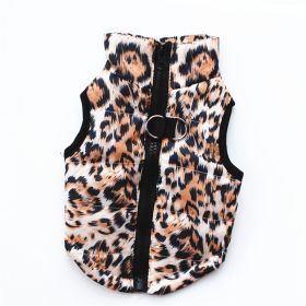 Fashion Personalized Puppy Cotton-padded Jacket Vest (Option: Brown Leopard Print-XS)