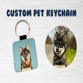 Customized Keychain For Pet Photos Small Pendant (Option: Square-Single sided customization)