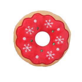 Pet Dog Plush Sound Toy (Option: Christmas Donut Red)