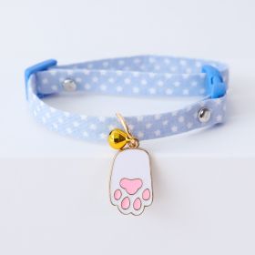 Cat Dog Pet Collar Bell (Option: Cat's Paw Sky Blue-Adjustable)
