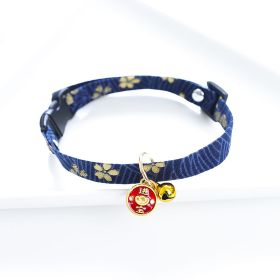 Cat Dog Pet Collar Bell (Option: Blue Amass Fortunes-Adjustable)
