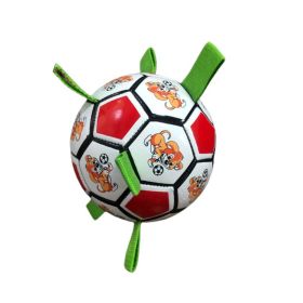 Dog Football Bite-resistant Molar Bite-resistant Toy (Option: Red And White-With Tire Pump)