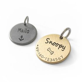 Pet Loss Prevention Tag For Going Out (Option: Steel-33mm)