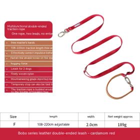 Pet Dog Traction Rope Chain Does Not Hold Hands Large Dogs Go Out Knitted Belt (Option: cardamom Red)