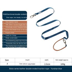 Pet Dog Traction Rope Chain Does Not Hold Hands Large Dogs Go Out Knitted Belt (Option: Yunshan Blue)