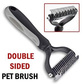 Professional Pet Grooming Tool 2 Sided Undercoat Dog Cat Shedding Comb Brush Pet (Option: Pet Comb-Brush)