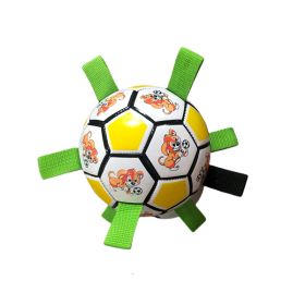 Dog Football Bite-resistant Molar Bite-resistant Toy (Option: Yellow And White-With Tire Pump)