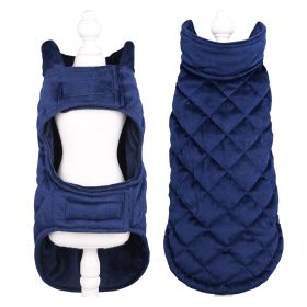 Velvet Pet Clothes Autumn And Winter Warm (Option: Navy Blue-M)