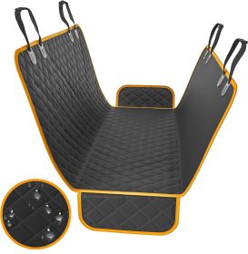 Waterproof Car Pet Kennel Rear Seat Cushion (Option: Orange-54x 58 Inches)