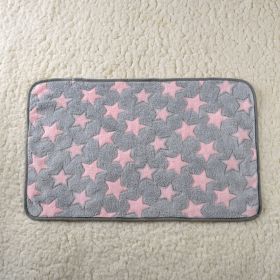 Dog Kennel Coral Fleece Blanket (Option: Pink Stars-40x 60cm)