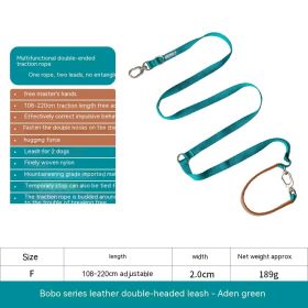 Pet Dog Traction Rope Chain Does Not Hold Hands Large Dogs Go Out Knitted Belt (Option: Linen Green)