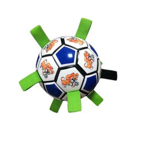 Dog Football Bite-resistant Molar Bite-resistant Toy (Option: Blue And White-With Tire Pump)