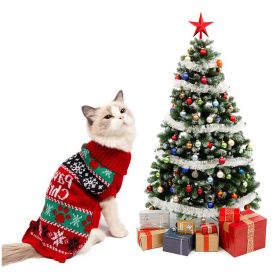 Dog Christmas Sweaters Pet Winter Knitwear Xmas Clothes Classic Warm Coats (size: XXS)