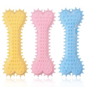 2pcs New dog grinding teeth biting toys Creamy scented with prickly flat bones Large and small dog teeth grinding toys; dog's gifts (colour: 2pcs, size: yellow)