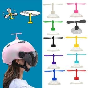 Motorcycle Bike Helmet Parts Helmet Sucker Headwear Decoration Accessories Suction Cup Propeller Childhood Fun Bamboo Dragonfly (Color: Yellow)