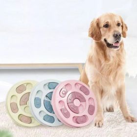 New Dog Food Slow Feeding Disc Anti-choking Round Feeder Plastic Interactive Puzzle Toy (Color: Pink)