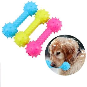New Rubber Dog Toy with Thorn Bone Rubber Molar Teeth Pet Toy Dog bite Resistant Molar Training Dog Toys for Small Dogs (Color: Blue)