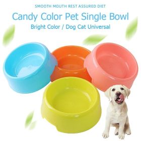 1Pc High Quality Solid Color Pet Bowls Candy-Colored Lightweight Plastic Single Bowl Small Dog Cat Pet Bowl Pet Feeding Supplies (Color: Green, size: M)