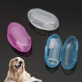 1pc Rubber Pet Finger Toothbrush Dog Toys Environmental Protection Silicone Glove for Dogs and Cats Clean Teeth Pet Accessories (Color: Pink, size: box)