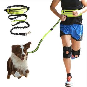 Newest Reflective Pet Leash Elastic Hand Free Jogging Dog Traction Rope Running Waist Pack Leashes Loop Retractable D-Ring Leash (Color: Black)