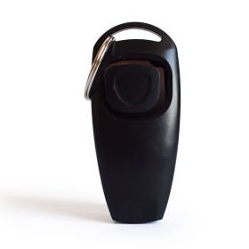 Dog Whistle Clicker; Dog Training Whistle; Dog Behavior Training Tool With Keychain (Color: Black)