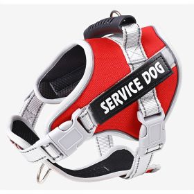 No Pull Service Dog Vest Harness For Dog & Cat; Breathable Soft Dog Vest Harness For Outdoor Walking (Color: Red, size: M)