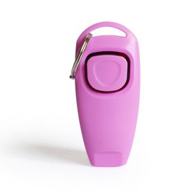 Dog Whistle Clicker; Dog Training Whistle; Dog Behavior Training Tool With Keychain (Color: Pink)