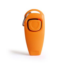 Dog Whistle Clicker; Dog Training Whistle; Dog Behavior Training Tool With Keychain (Color: Orange)