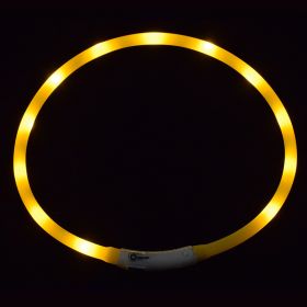 Pet's LED Collar With USB Rechargeable Glowing Lighted Up & Cuttable Waterproof Safety For Dogs (Color: Yellow, size: One-size)