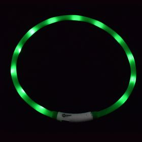 Pet's LED Collar With USB Rechargeable Glowing Lighted Up & Cuttable Waterproof Safety For Dogs (Color: Light Green, size: One-size)