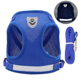 No Pull Pet Harness Vest For Dog & Cat; Step-in Puppy Harness For Small Medium Dogs; Reflective Strip (Color: Blue, size: S)