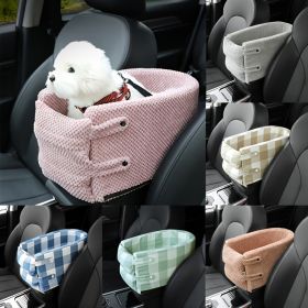 Pet Car Seat For Small Dog & Cat; Cat Safety Seat Anti-dirty Cushion Dog Cage; universal For All Models (Color: Small Lattice Coffee White - Cotton)