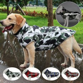 Winter windproof dog warm clothing; dog jacket; dog reflective clothes (colour: Black and white graffiti, size: 4XL)