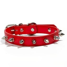 Anti-Bit Pet Necklace; Durable Dog Rivet Collar For Puppy; Pet Supplies (Color: Pink, size: L)