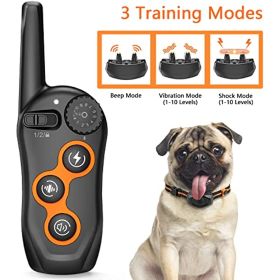 Dog Training Collar; 100% Waterproof Dog Shock Collar with Remote Range 1300ft; 3 Training Modes; Beep; Shock; Vibration; Rechargeable Electric Shock (Color: 2 receptores set)