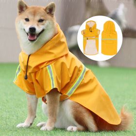 large and small dog raincoat cloak type reflective strip pet raincoat windproof rainproof dog hooded raincoat (colour: Orange, size: XL (5-9 kg))