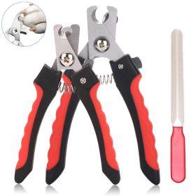 Pet claw Care Professional Pet Cat Dog Nail Clipper Cutter With Sickle Stainless Steel Grooming Scissors Clippers for Pet Claws (Color: Red, size: small)