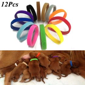 12 Pcs/Set Puppy Newborn Pets Identify Collars Adjustable Nylon Small Pet Dog Collars Kitten Necklace Whelping Puppy Collars (Color: 12pcs, size: XXL)