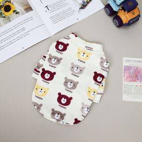 Pet clothes Dog clothes Autumn and winter new cat pet clothes Two leg sweater 22 Happy bear bottoming shirt (colour: 22 Happy Bear Undercoat - Red, size: L)